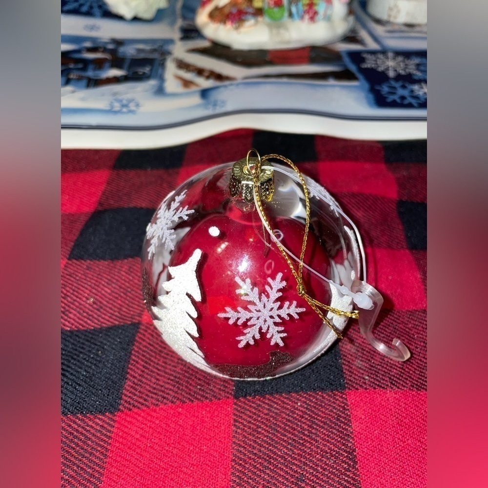 Hand crafted and Hand painted Original glass X-Mas Ornament White stars/Trees